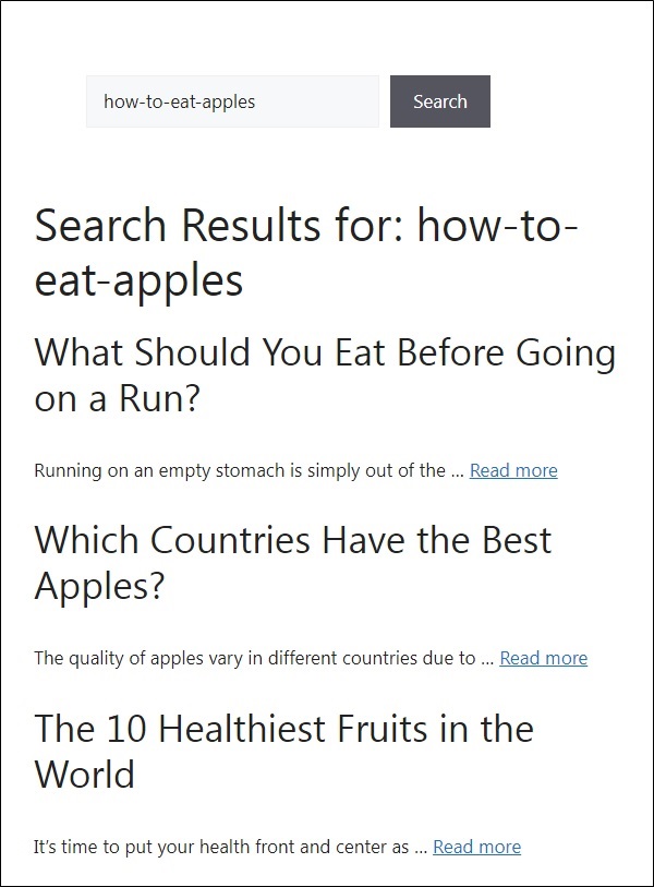 Finding internal links to a post in WordPress using the search widget